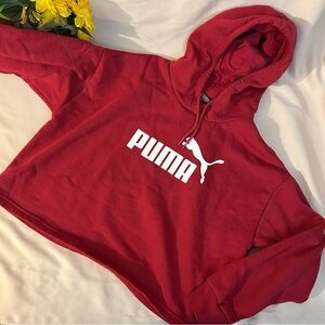 Women’s burgundy cropped puma hoodie